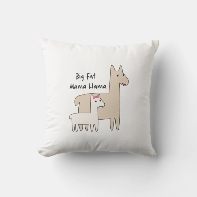 Big Fat Mama Llama Cushion (Front)