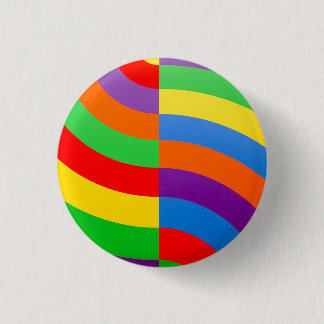 BIG FAT RAINBOW STRIPES CIRCLES PAPER 3 CM ROUND BADGE