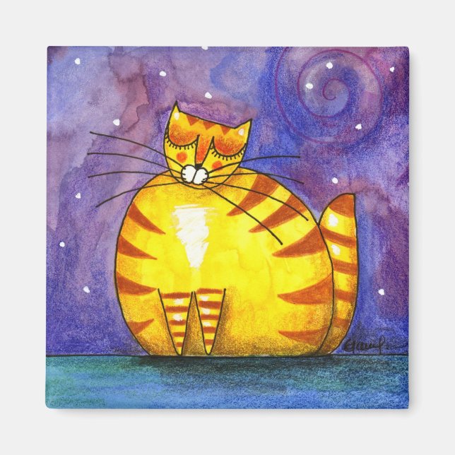 Big Fat Yellow Cat - Magnet (Front)