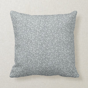 Big Faux Glitter Shiny Sparkles Silver White Cushion