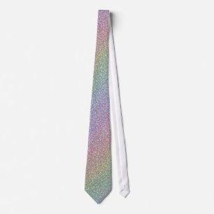 Big Faux Glitter Sparkles Shiny Rainbow Pearl Tie