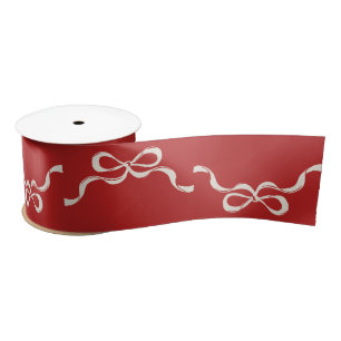 Big Festive Bows RED Christmas Holiday Satin Ribbon