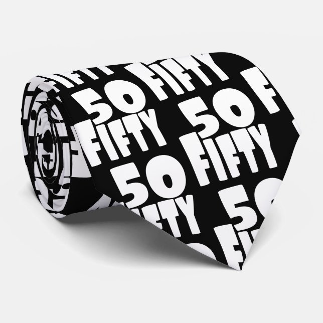 Big Fifty in Large Lettering BIG 50 Tie (Rolled)