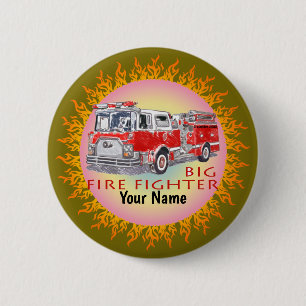 Big Firefighter Firetruck pin