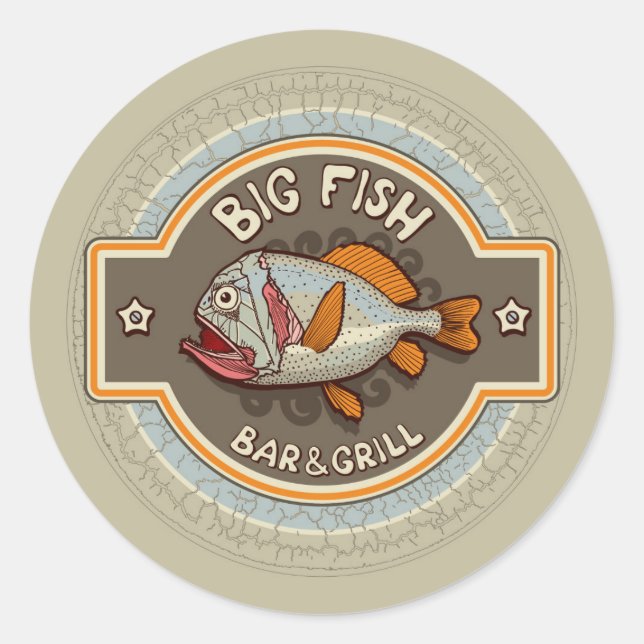 Big Fish Bar And Grill Poster Classic Round Sticker (Front)