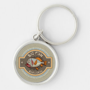 Big Fish Bar And Grill Poster Key Ring