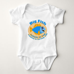 Big Fish Believe in God Baby Bodysuit
