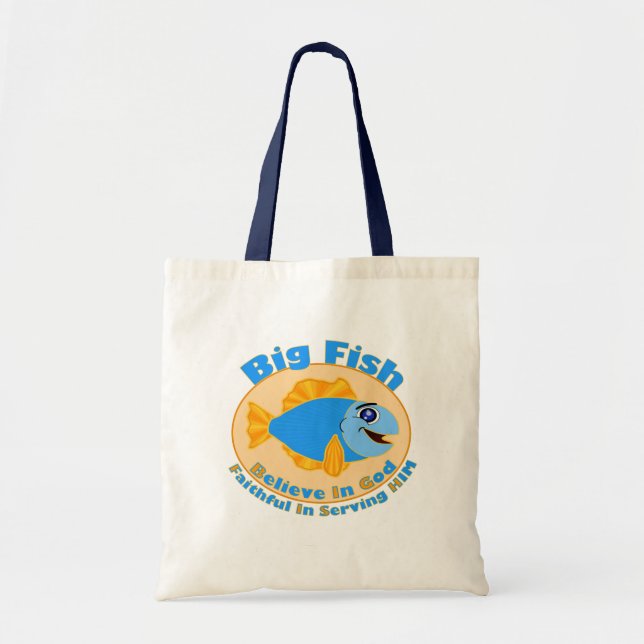 Big Fish Believe in God Tote Bag (Front)