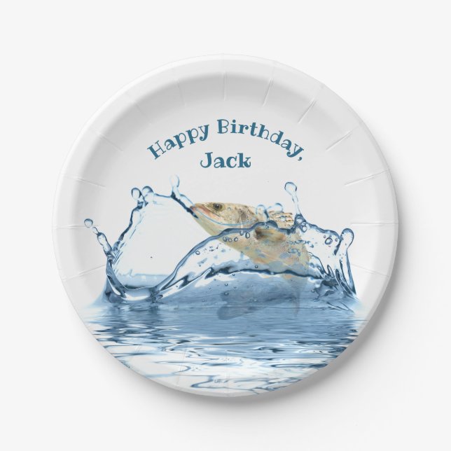 big fish birthday party paper plate (Front)