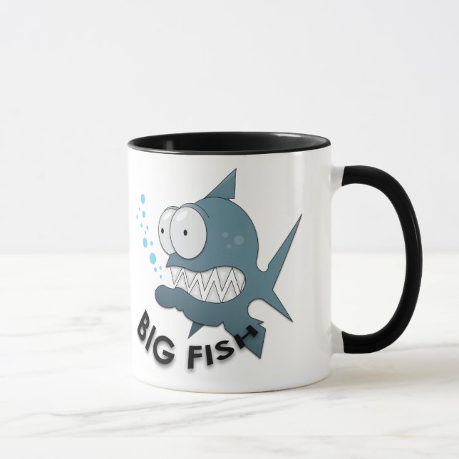 Big Fish - Black 11 oz Ringer Mug Mug (Right)