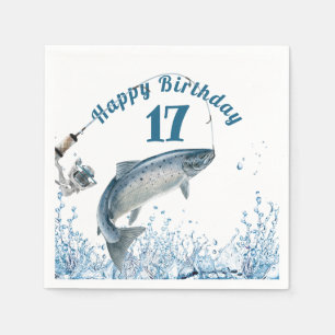 Big Fish In Water 17th Birthday Party Napkins