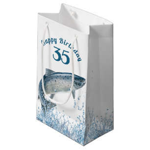 Big Fish In Water 35th Birthday Small Gift Bag
