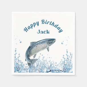 Big Fish In Water Birthday Party Napkin