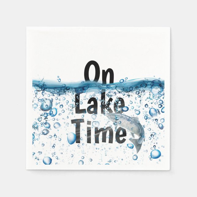 big fish in water with bubbles napkin (Front)