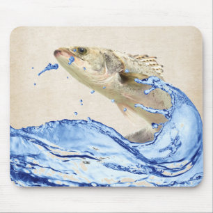 big fish jumping out of water mouse pad