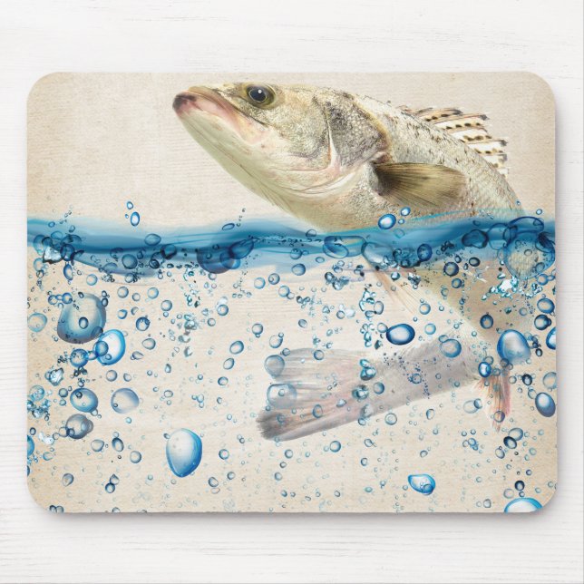 big fish jumping out of water mouse pad (Front)