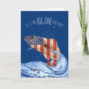 big flag fish for birthday card