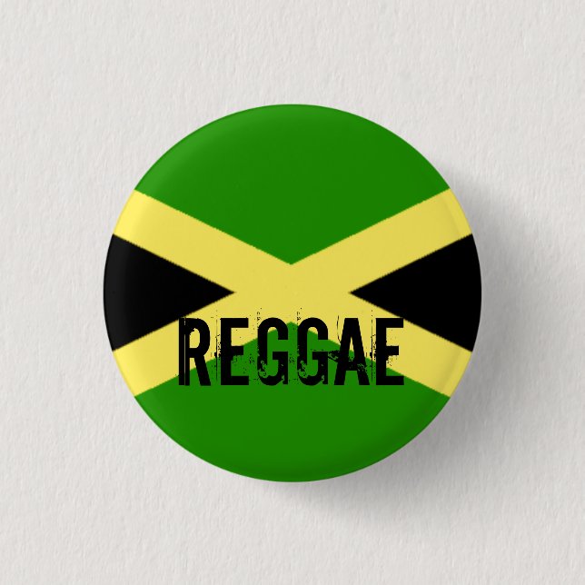 big flag, REGGAE 3 Cm Round Badge (Front)
