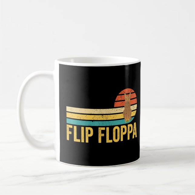 Big Floppa Caracal Cat Meme Retro Flip Floppa  Coffee Mug (Left)