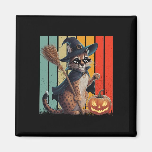Big Floppa Meme Caracal Cat Halloween  Magnet (Front)