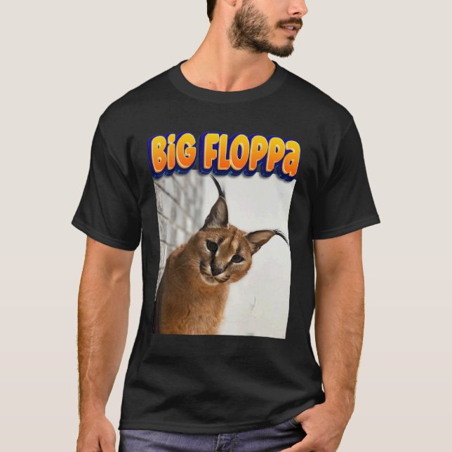 Big Floppa Meme Cat 3 T-Shirt (Front)