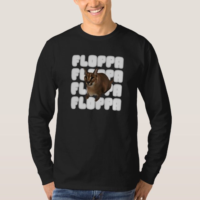 Big Floppa Meme Cat T-Shirt (Front)