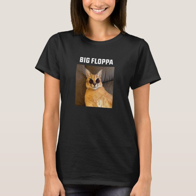 Big Floppa Meme Cat T-Shirt (Front)