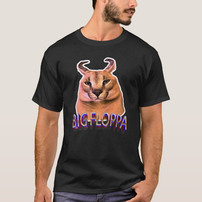 Big Floppa Meme Cat   T-Shirt (Front)