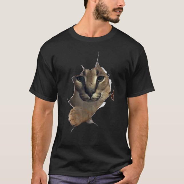 Big Floppa Meme Cat T-Shirt (Front)
