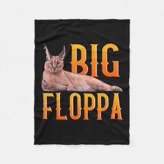 Big Floppa Meme Cute Caracal Cat Fleece Blanket