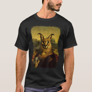 Big Floppa Meme Cute Caracal Cat with gun T-Shirt