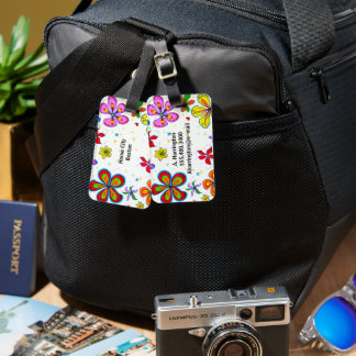 Big Flowers Double-Sided Personalised Luggage Tags