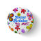 Big Flowers Happy Birthday to Me Button