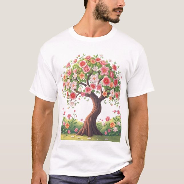 Big Flowers Tree T-shirt (Front)