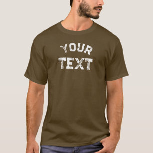 Big Font Distressed Text Mens Stylish Brown Modern T-Shirt