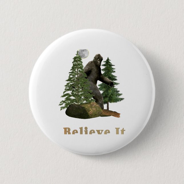 Big foot 6 cm round badge (Front)