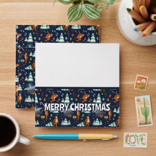 Big Foot, Aliens, & Reindeer Sci-Fi Christmas Envelope