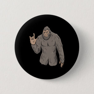 Big Foot Asl Hand Gesture Deaf Hearing Loss Awaren 6 Cm Round Badge