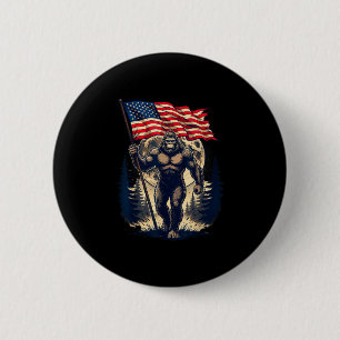 Big foot bigfoot sasquatch american flag patriotic 6 cm round badge