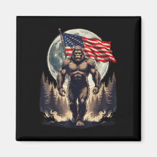 Big foot bigfoot sasquatch american flag patriotic magnet