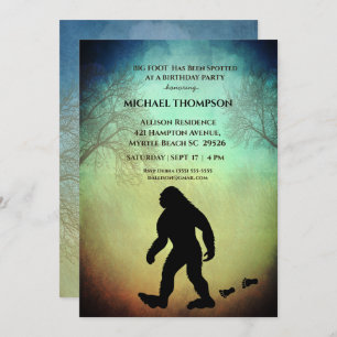 Big Foot Birthday Invitation