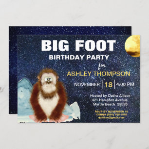 Big Foot Birthday Party Invitation