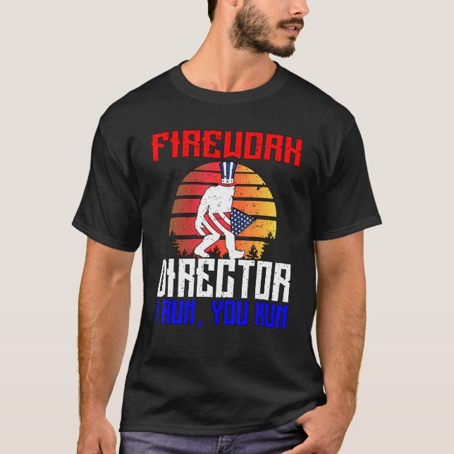 Big Foot Firework Director Tee Perfect 4th Of July (Front)