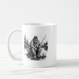 Big Foot Fishing Fishing Funny Sasquatch Fish Coffee Mug
