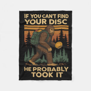 Big Foot Funny Disc Golf Sasquatch Men Women Kids  Fleece Blanket