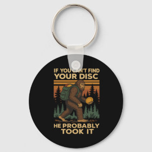 Big Foot Funny Disc Golf Sasquatch Men Women Kids Key Ring