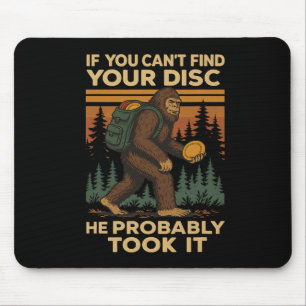 Big Foot Funny Disc Golf Sasquatch Men Women Kids Mouse Pad