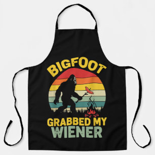 Big Foot Grabbed My Wiener Funny Sasquatch Apron