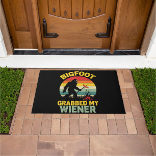 Big Foot Grabbed My Wiener Funny Sasquatch Doormat