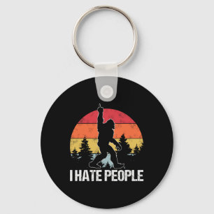 Big Foot I Hate People Middle Finger Sasquatch Ret Key Ring